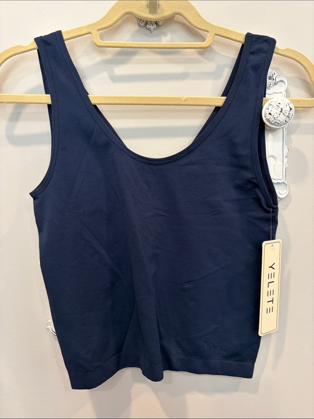 Yelete Navy Reversable Crop Tank